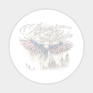 American flag Typographic eagle Magnet